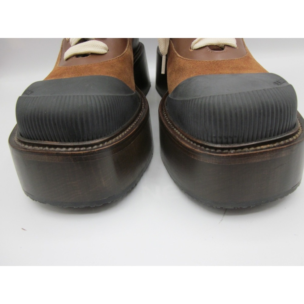 Brown Suede/Leather Bally Lace Up Platform Boots Size 36 - Picture 3 of 8